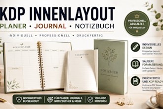 amazon KDP planer journals und notizbücher professionell formatieren