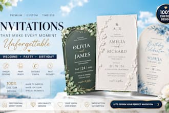 design printable and editable wedding party invitation, birthday invitation card
