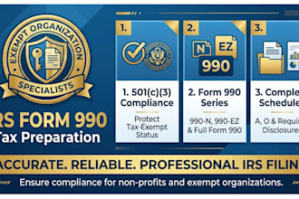 prepare irs form 990 for non profit organizations
