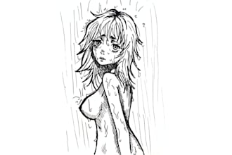 draw a dark manga style ink illustration or portrait