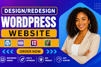 design redesign wordpress wesite, website development as full stack developer
