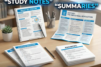 create study notes, summaries, questions and answers