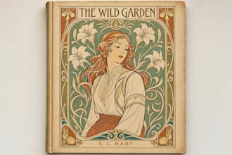 illustrate a vintage art nouveau book cover