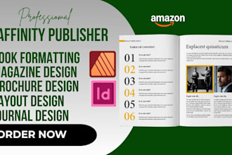 magazine brochure layout design ebook KDP book formatting in affinity publisher