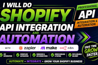 do shopify API integration automation with zapier make n8n