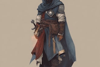create dnd character design, concept art and illustration