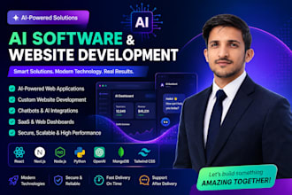 develop a full stack ai website or software with modern SEO design