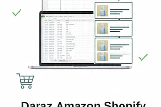 product listing and data entry for daraz amazon shopify