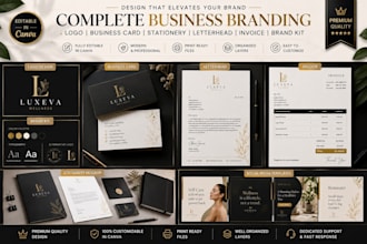 design canva business card stationery logo letterhead invoice brand kit design