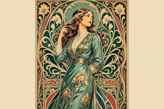 do illustrations in art nouveau style