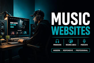 build a professional music producer, record label, or podcast website