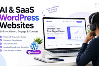 build ai saas wordpress websites with elementor, SEO, landing pages and leads