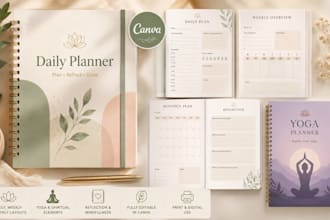 design a daily, weekly, or monthly planner in canva,
