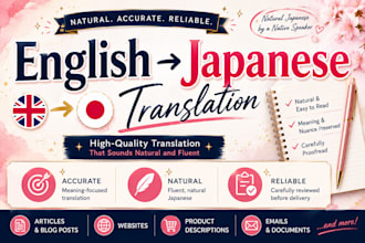 translate english into natural and fluent japanese