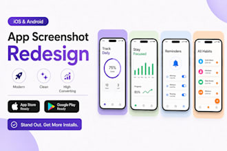 redesign ios and android app store screenshots