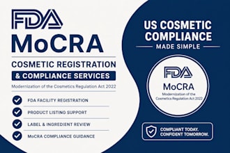 register cosmetics with fda mocra compliance and product listing