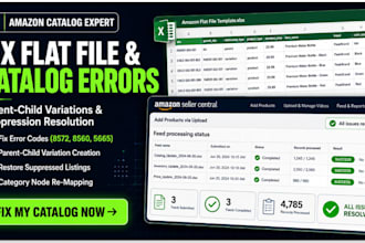 fix amazon flat file catalog errors and variations