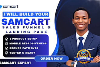 build your samcart sales funnel and landing page