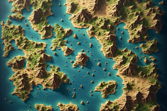 illustrate hand drawn fantasy world maps