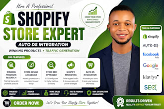 design and redesign your shopify dropshipping store with auto ds and seo