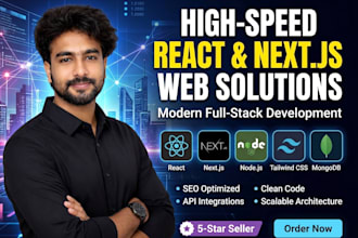 build high converting react js next js website or full stack web application