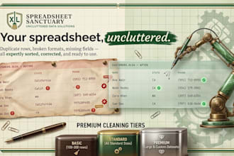 clean and prepare your messy excel or csv data