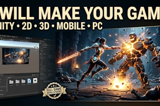 do unity game development, mobile game, unity 2d 3d game as a unity developer