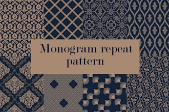 repeat monogram,floral and paisley patterns