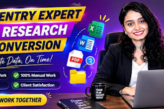 do data entry with five years of professional,