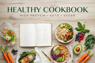 a healthy cookbook, high protein, keto, vegan recipe book