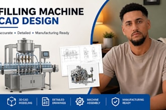 food filling machine cad, bottle filling machine, mechanical drawing service