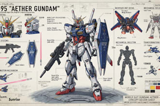 draw gundam, transformer, robot, armor, mecha