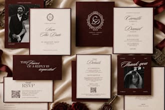 do printable editable and digital wedding invitation card design in canva