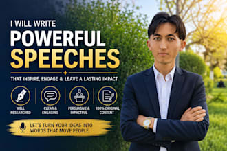 write a persuasive and professional speech for any occasion