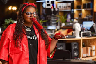 write and record a full melodic rap song with female rnb vocals