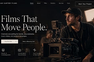 redesign squarespace film studio website film production portfolio website actor
