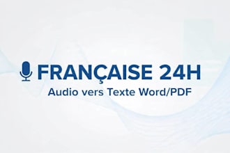 french transcription specialist 24h delivery