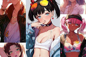 draw anime character sheet for you