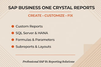 create and customize sap business one crystal reports