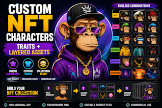 create custom nft characters, traits and layered assets for your collection