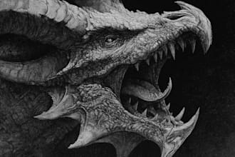 design captivating horror illustration in black and white