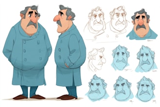 draw a cartoon illustration of character or anything