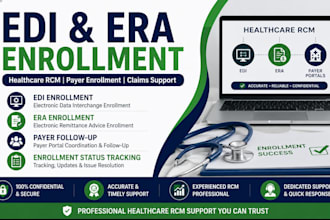 handle edi era enrollment and healthcare rcm support
