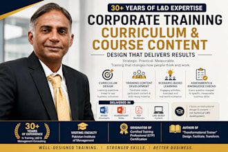 design corporate training curriculum and course content