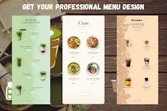 design modern luxury restaurant food menu