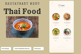 design modern luxury restaurant food menu