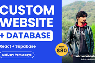 develop fully designed website with supabase database