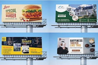 design a professional billboard, outdoor, banners, backdrop design