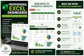 create professional excel dashboards and data visualizations