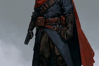 sci fi character illustration or sci fi character